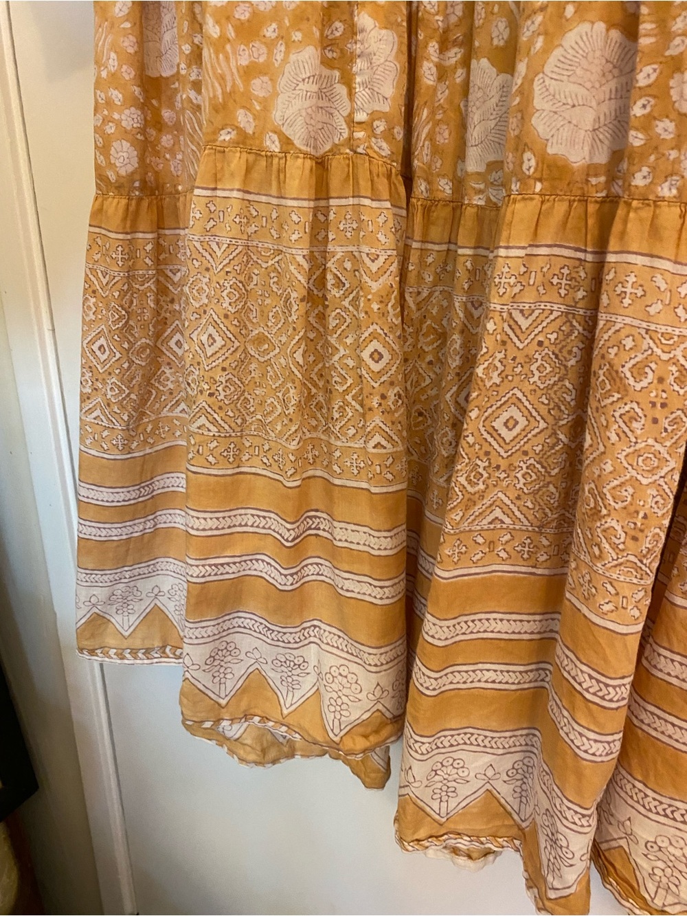 Matta Mustard and White Printed Maxi Dress - Picture 2 of 5